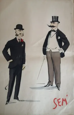 Литография Goursat - SEM - Caricature Album Marseillais