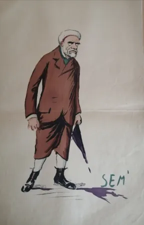 Литография Goursat - SEM - Caricature Album Marseillais