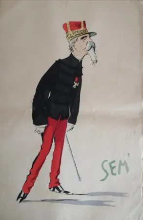 Литография Goursat - SEM - Caricature Album Marseillais