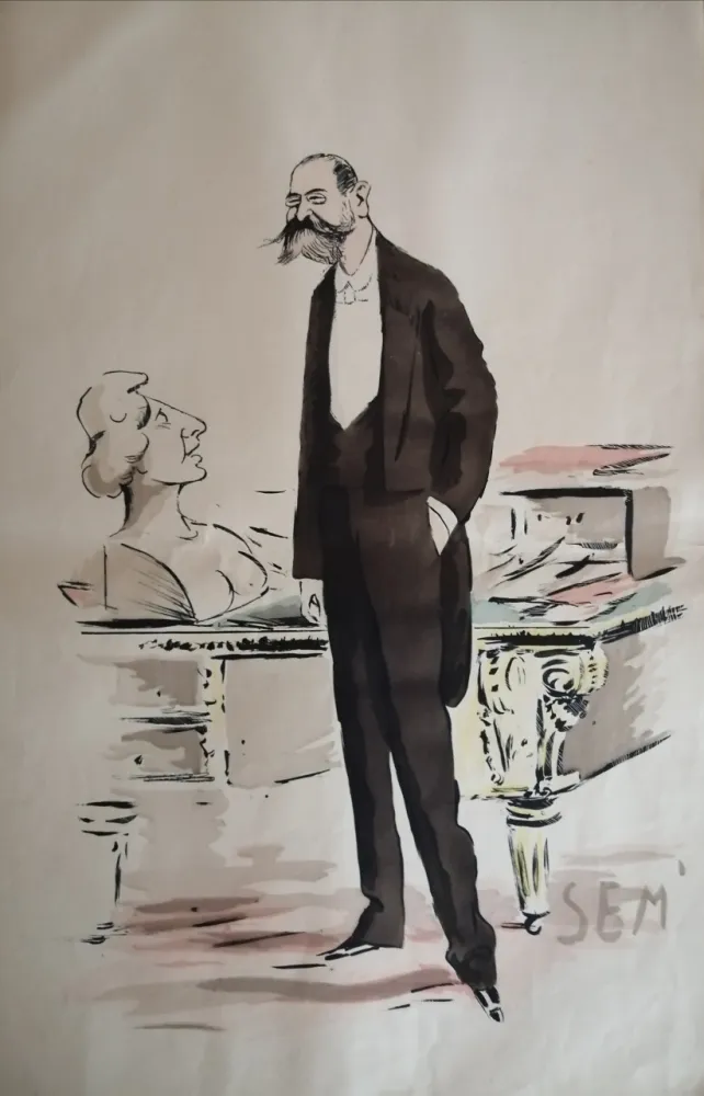 Литография Goursat - SEM - Caricature Album Marseillais