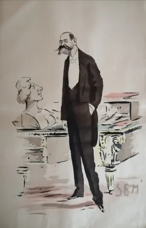 Литография Goursat - SEM - Caricature Album Marseillais