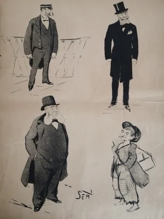 Литография Goursat - SEM - Caricature Album Marseillais