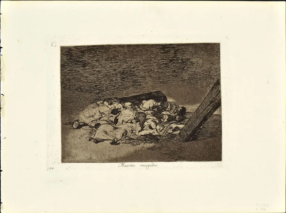 Офорт И Аквитанта Goya - MUERTOS RECOGIDOS