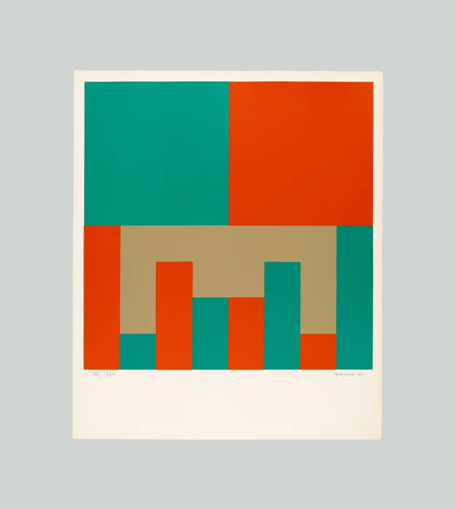 Сериграфия Graeser - Grun - Orange konstellation