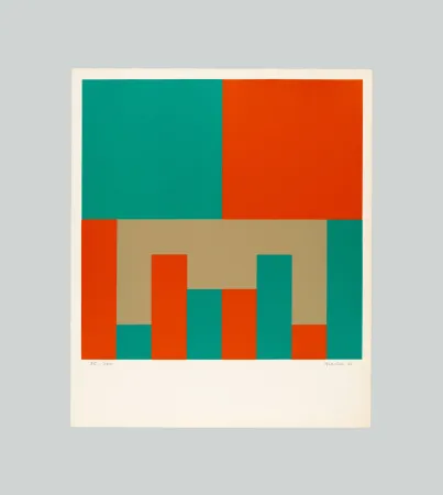 Сериграфия Graeser - Grun - Orange konstellation