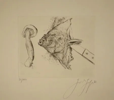 Гравюра Сухой Иглой Grass - Butt und Pilz