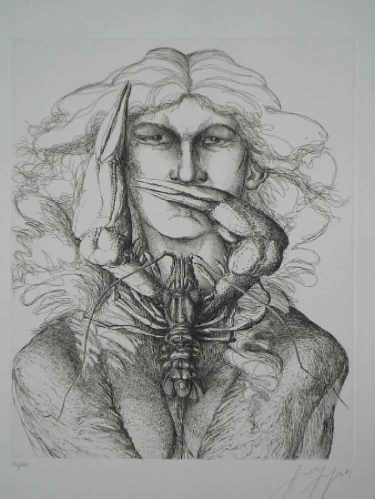 Офорт Grass - Personnage à l'écrevisse