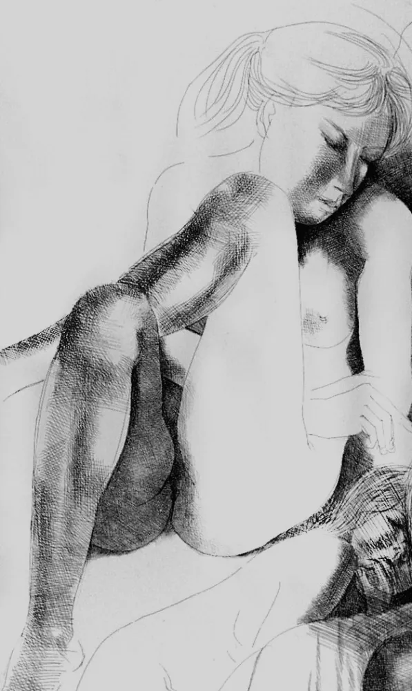 Офорт Greco - Nudo seduto