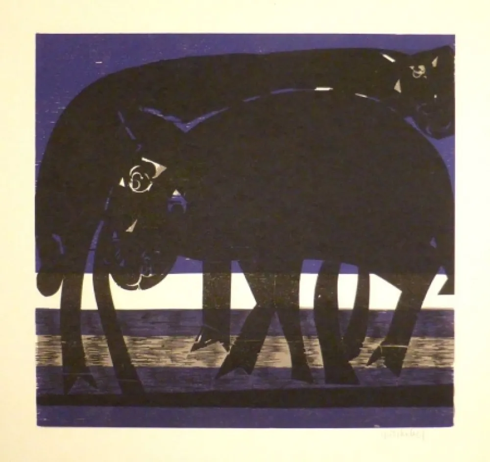 Гравюра На Дереве Grieshaber - Tiefebene