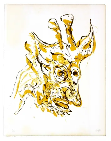 Литография Grinberg - Le changement en girafe