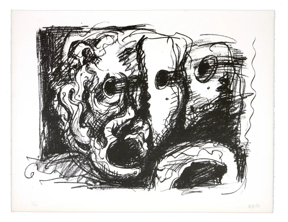 Литография Grinberg - Le changement en tragédie (schizophrénie grecque)