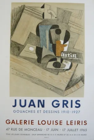Афиша Gris  - Affiche exposition  galerie Louise Leiris