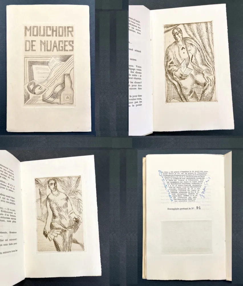Иллюстрированная Книга Gris  - MOUCHOIR DE NUAGES. Avec 9 eaux-fortes originales de Juan Gris (1925)