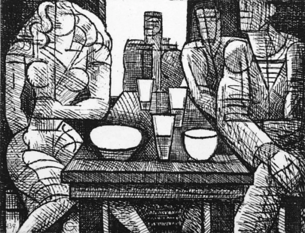 Офорт Gromaire - Estaminet