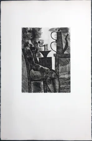 Гравюра Gromaire - Femme à la cafetière (Chacographie du Louvre)