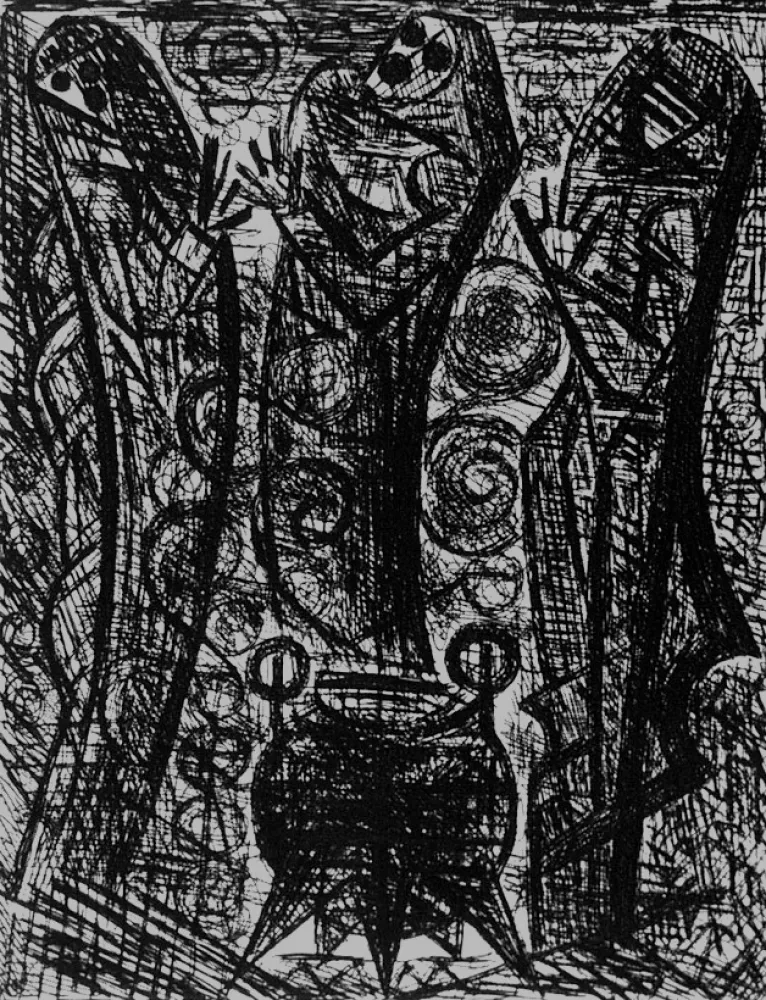 Офорт Gromaire - Les sorcieres