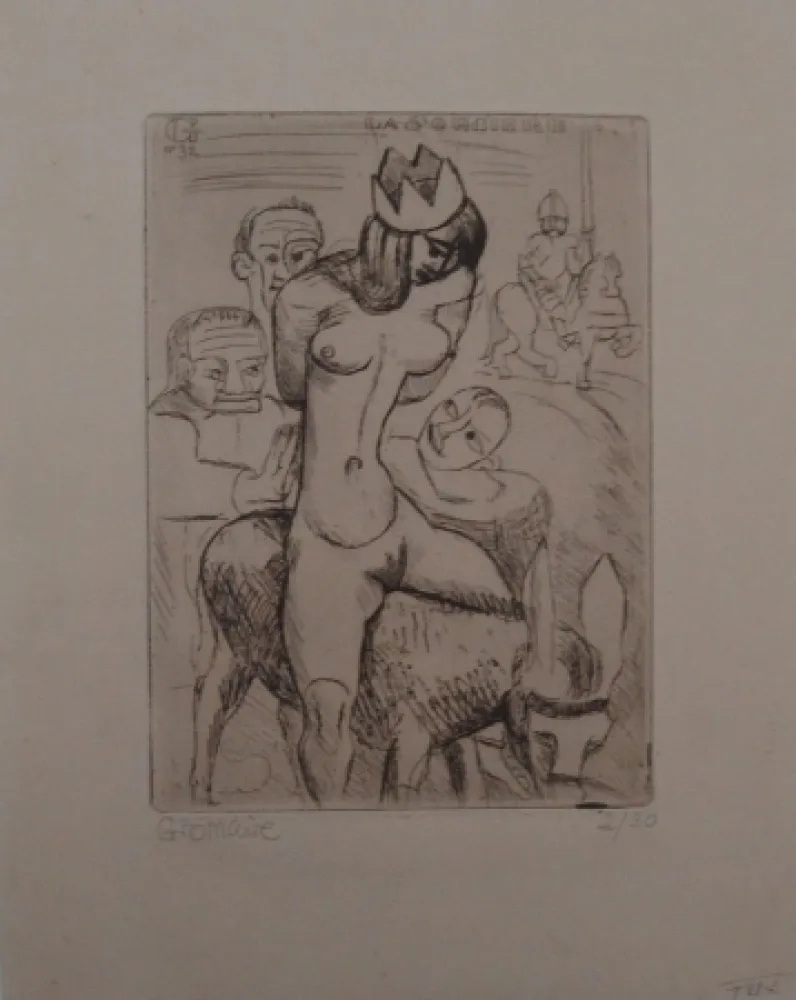 Гравюра Gromaire - Sorcière sur un âne