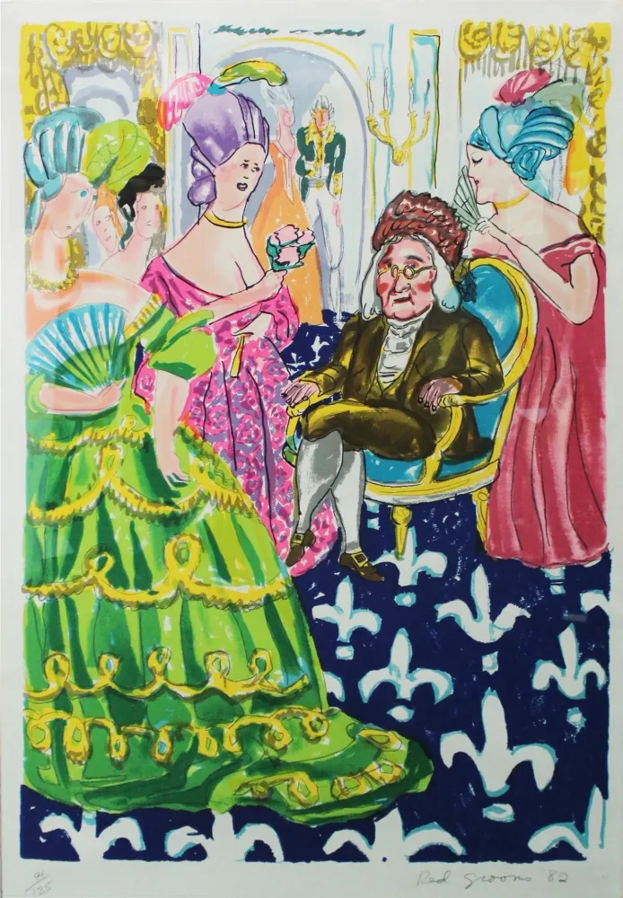 Литография Grooms - Franklins Reception at the Court of France