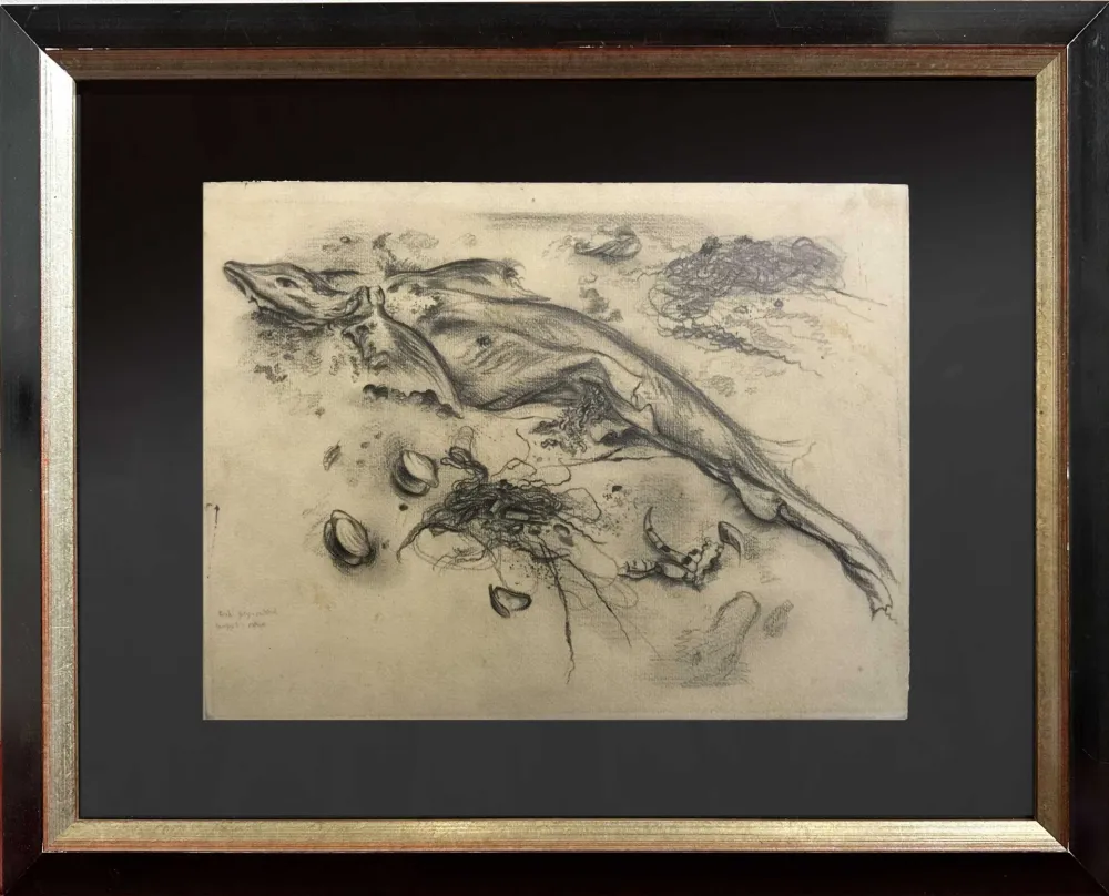 Нет Никаких Технических Grosz - STRANDGUT Original pencil drawing on paper