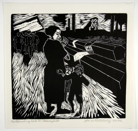 Гравюра На Дереве Grundig - Grubenunglück bei Mansfeld (Mining accident near Mansfeld)