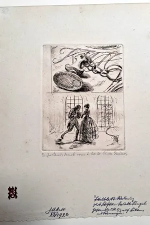 Офорт Gruner - Probedrucke zu Adelbert Stifter 