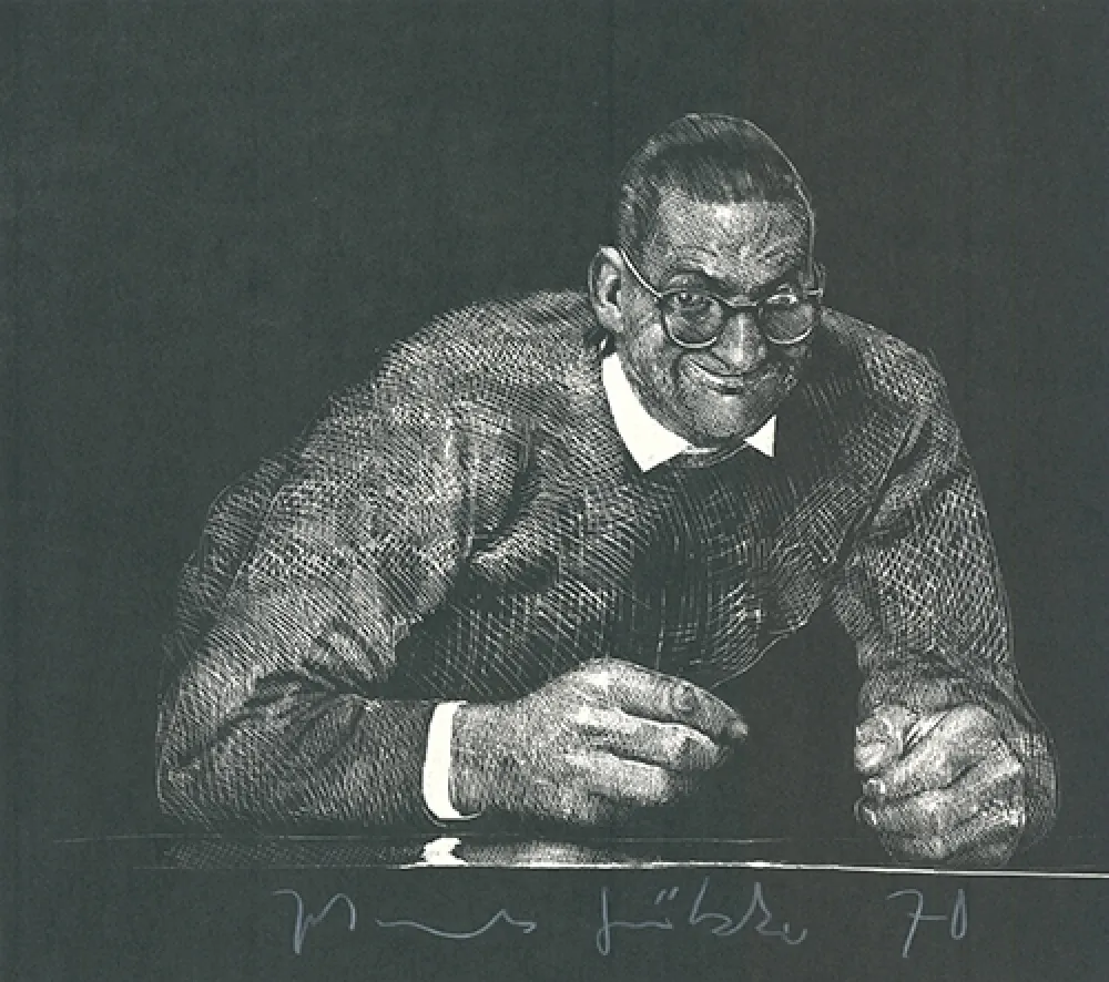 Линогравюра Grützke - Selbstportrait II