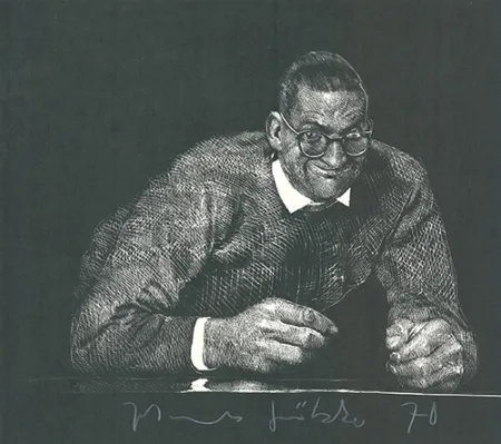 Линогравюра Grützke - Selbstportrait II