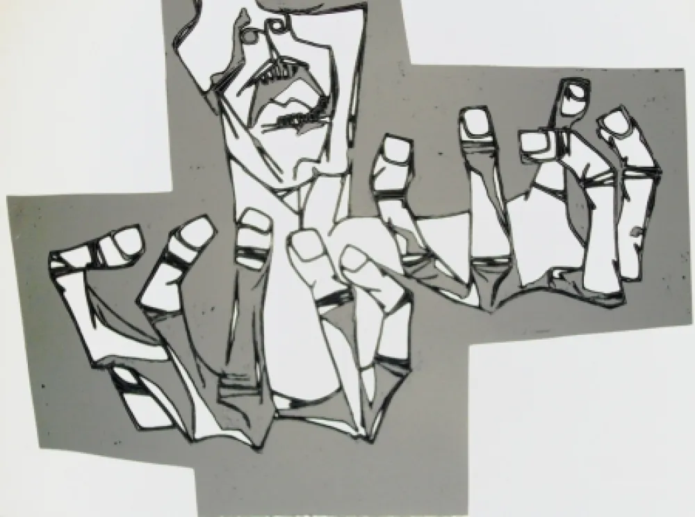 Гравюра Guayasamin - Las manos de la ira