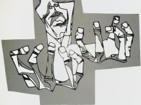 Гравюра Guayasamin - Las manos de la ira