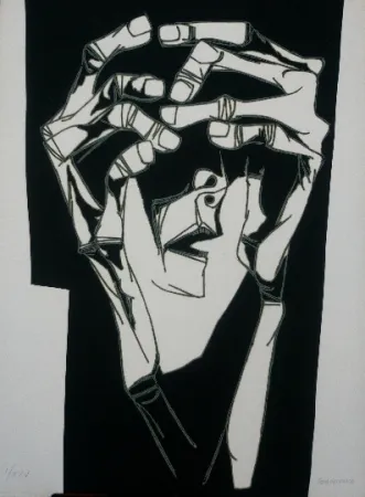 Гравюра Guayasamin - Las manos del terror variante