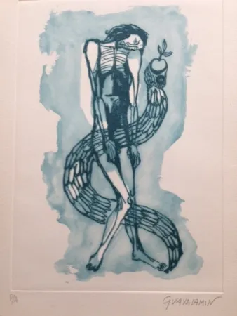 Офорт Guayasamin - Serpiente del Paraíso