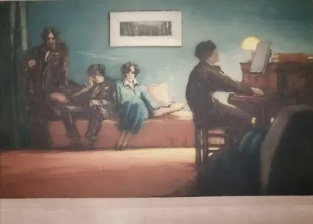 Акватинта Guilbert - La leçon de piano