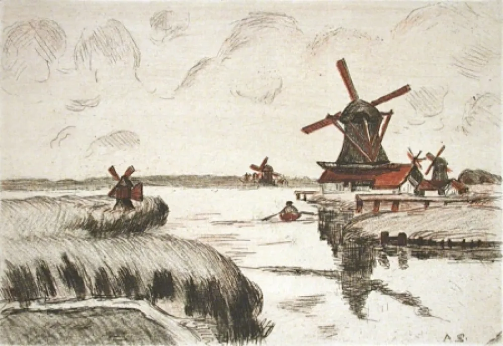 Гравюра Guillaumin - En Hollande