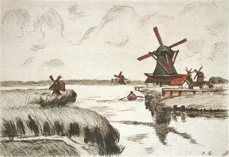 Гравюра Guillaumin - En Hollande