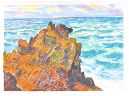 Литография Guillaumin - Les Roches Rouges