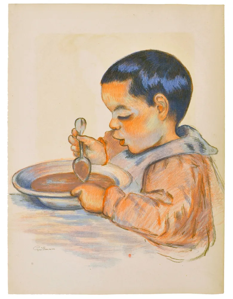 Литография Guillaumin - Tête d'enfant