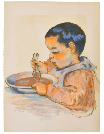 Литография Guillaumin - Tête d'enfant