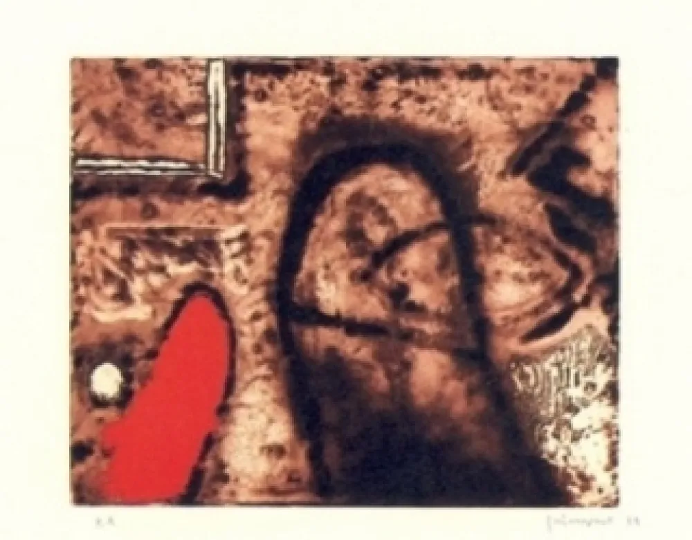 Гравюра Guinovart - Figura i vermell 