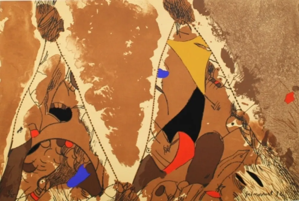 Литография Guinovart - Les pires