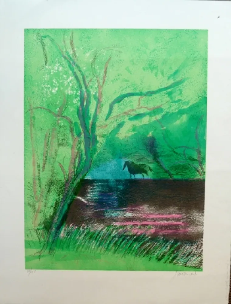 Литография Guiramand - Le Fleuve sous les Feuillages