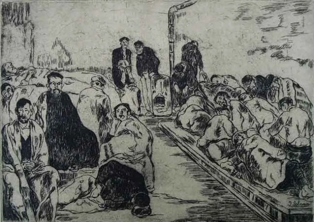 Офорт Gutiérrez Solana  - Casa de dormir