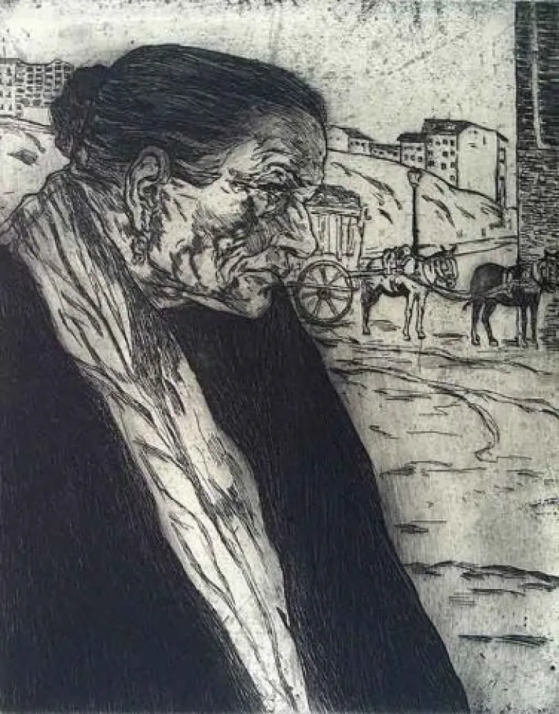 Офорт Gutiérrez Solana  - La Trapera