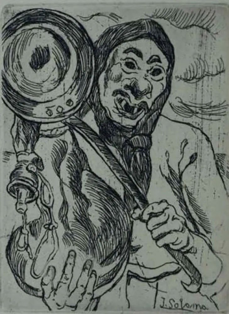 Офорт Gutiérrez Solana  - Mascarón