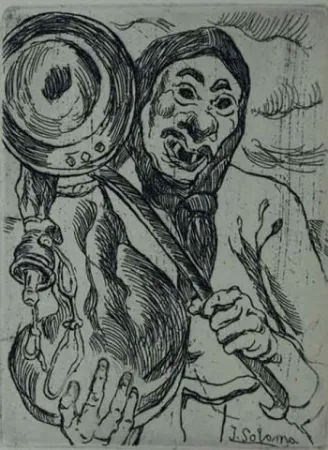 Офорт Gutiérrez Solana  - Mascarón