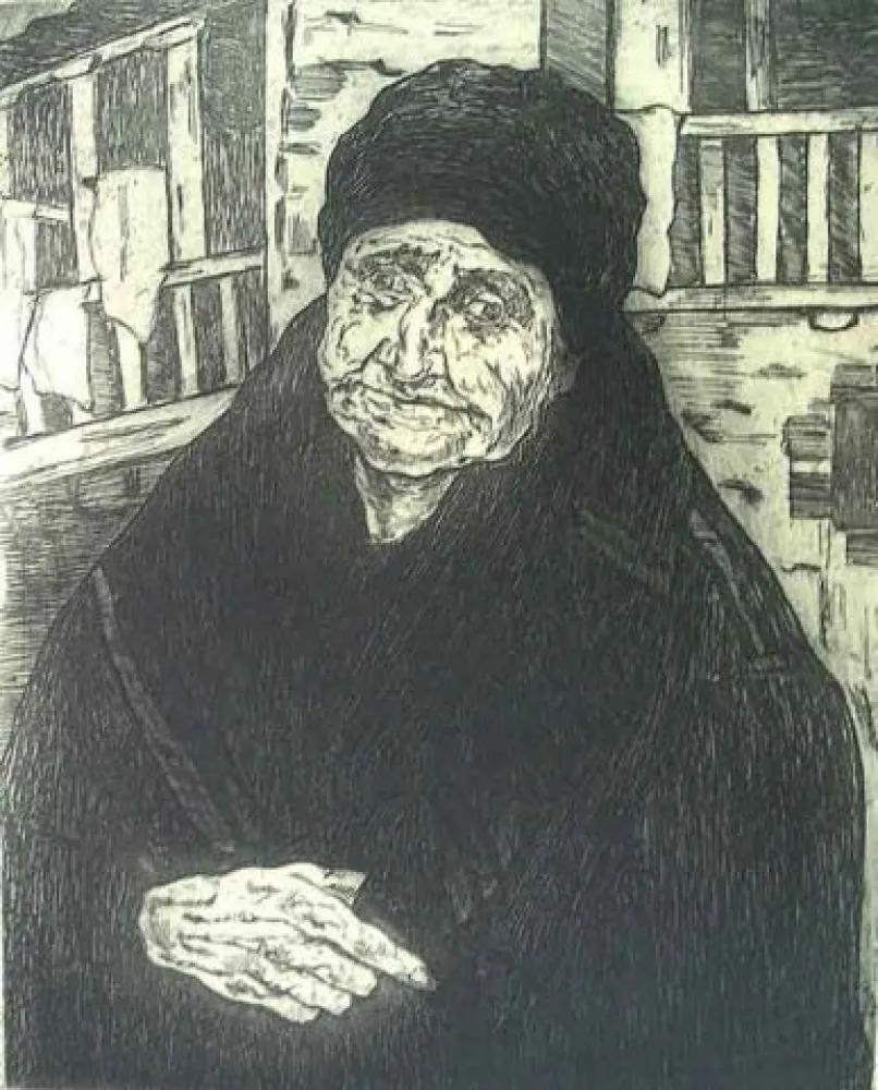 Офорт Gutiérrez Solana  - Vieja montañesa