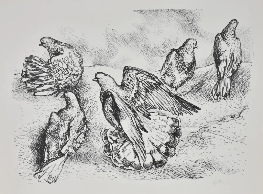 Литография Guttuso - Colombe