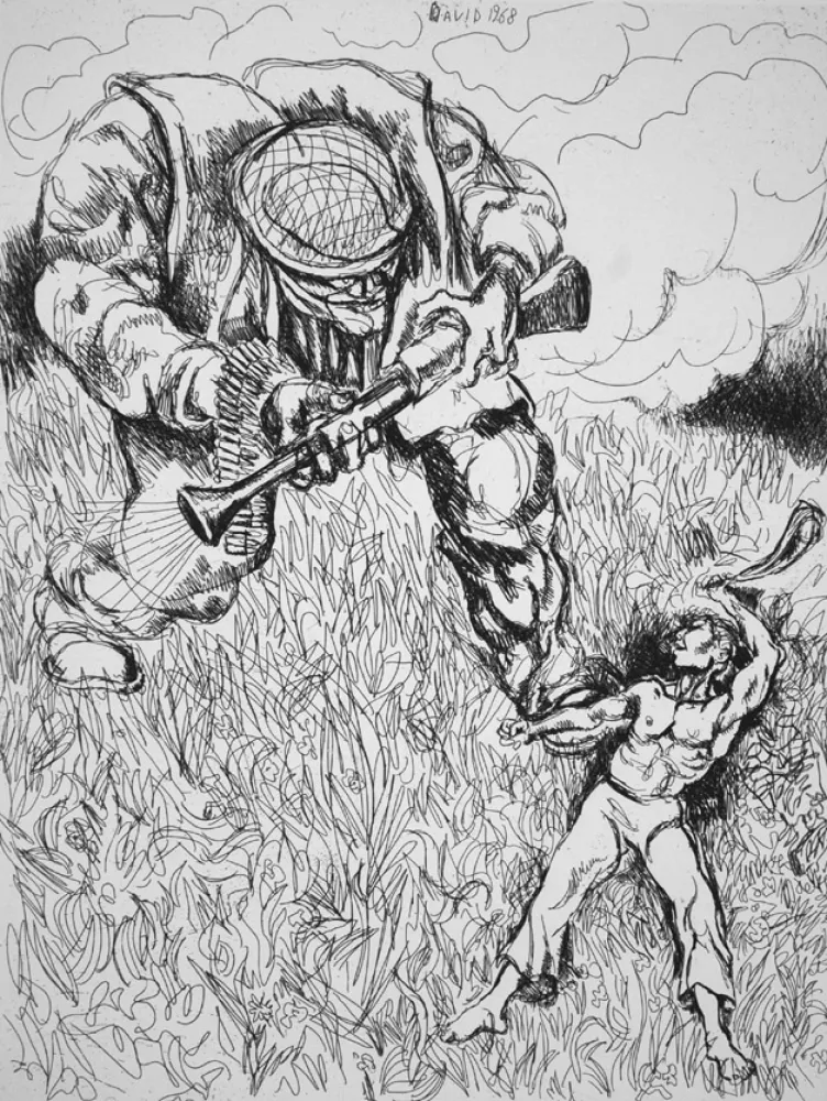 Офорт Guttuso - David 1968