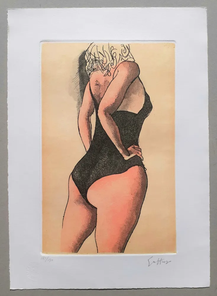 Офорт И Аквитанта Guttuso - Donna di schiena