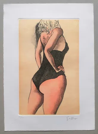 Офорт И Аквитанта Guttuso - Donna di schiena