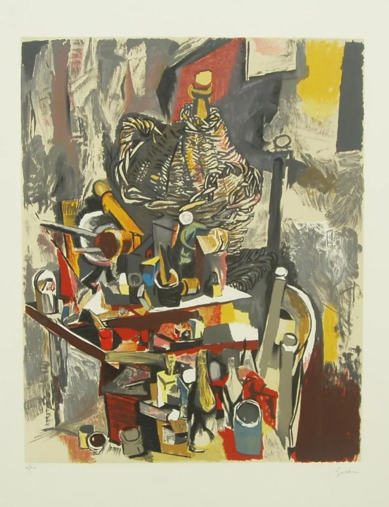 Многоэкземплярное Произведение Guttuso - INTERNO DELLO STUDIO CON DAMIGIANA